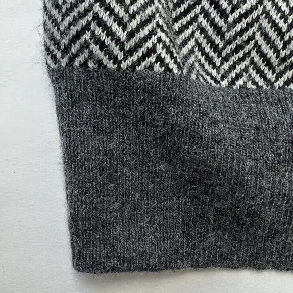 J Crew Gray Jewel Collar Herringbone Sweater Size XS Bling Merino Wool - Picture 7 of 10